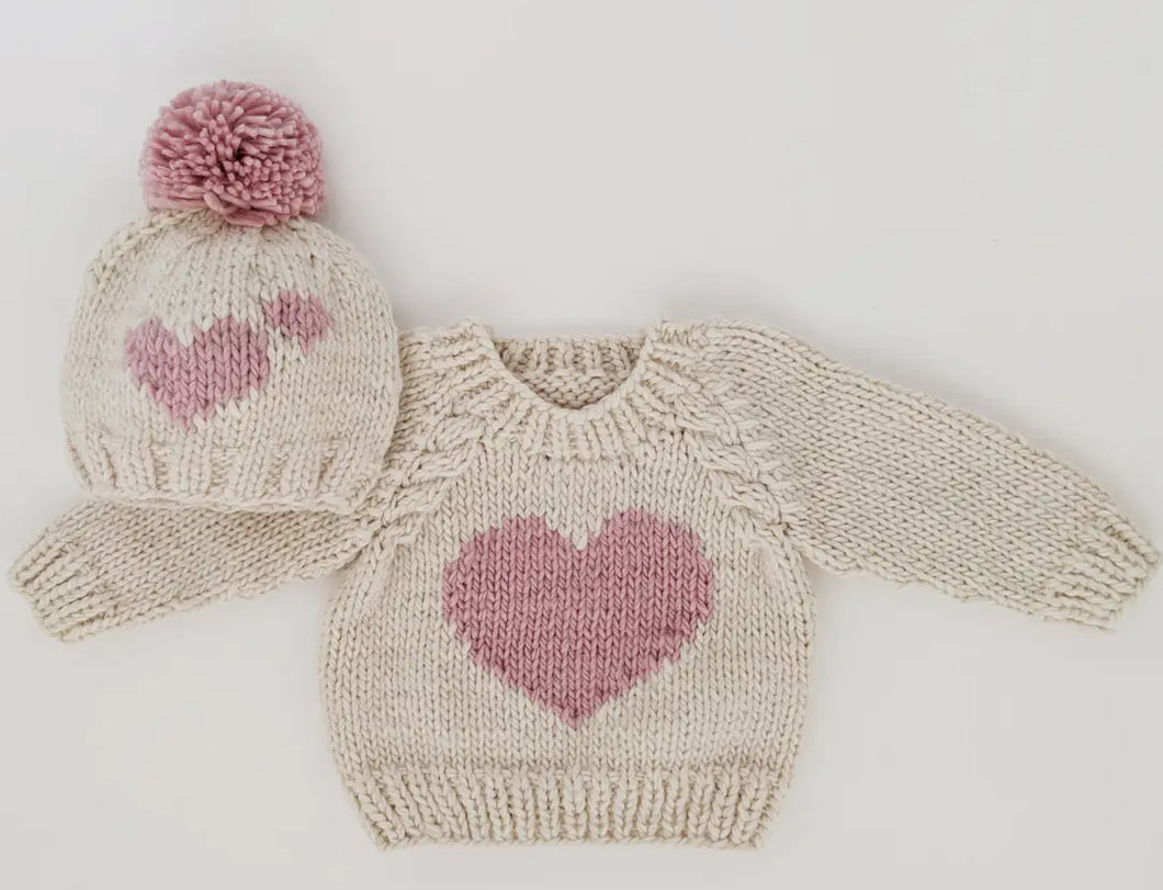Hand Knit Baby Heart Sweater