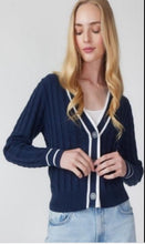 Load image into Gallery viewer, Cable Cotton Varsity Cardigan
