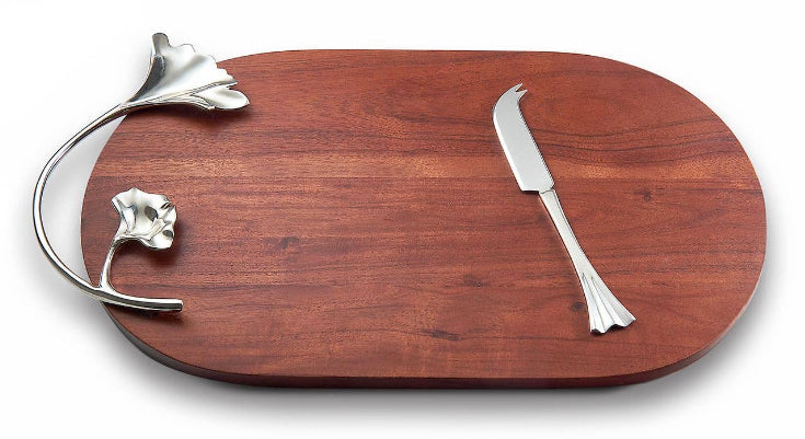 Ginkgo Wood Oval Cheese Board & Knife