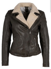Load image into Gallery viewer, Mauritius Leather Shearling Moto Jacket
