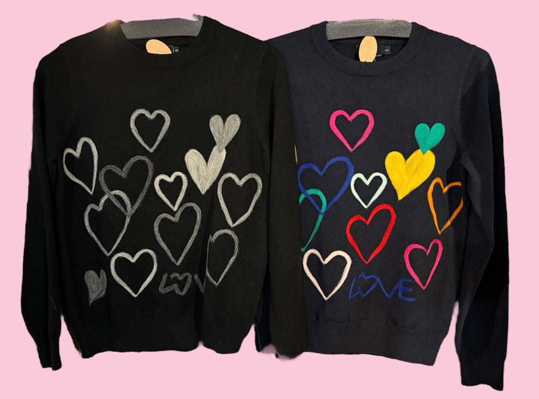 Multi Hearts Sweater