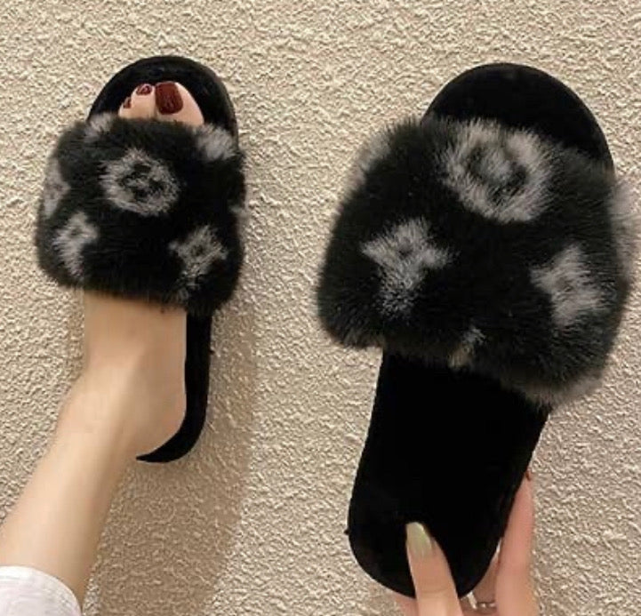 Black and Grey Slippers